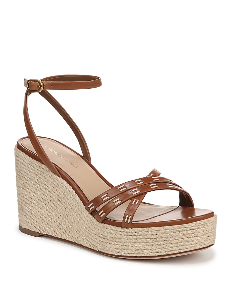 Veronica Beard Philene Wedge Espadrille Sandals In Caramel