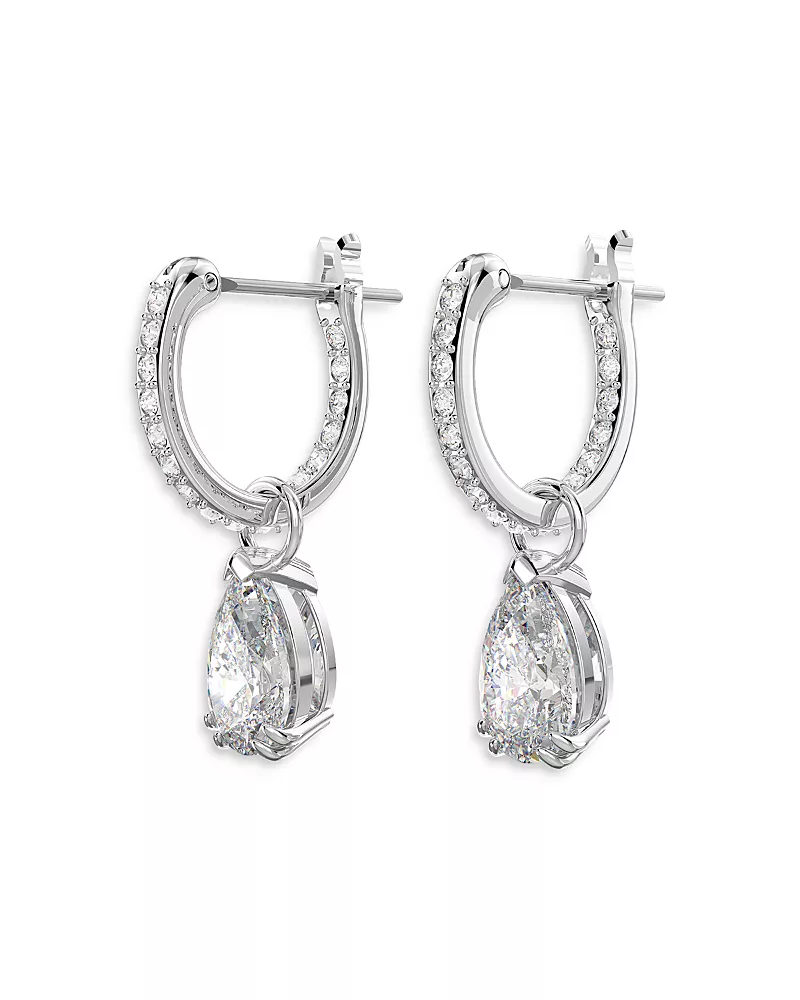 Swarovski Stilla Crystal Pear Dangle Hoop Earrings
