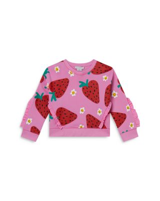 Stella McCartney - Girls' Strawberries and Flowers Frill Trim Sweatshirt - Little Kid