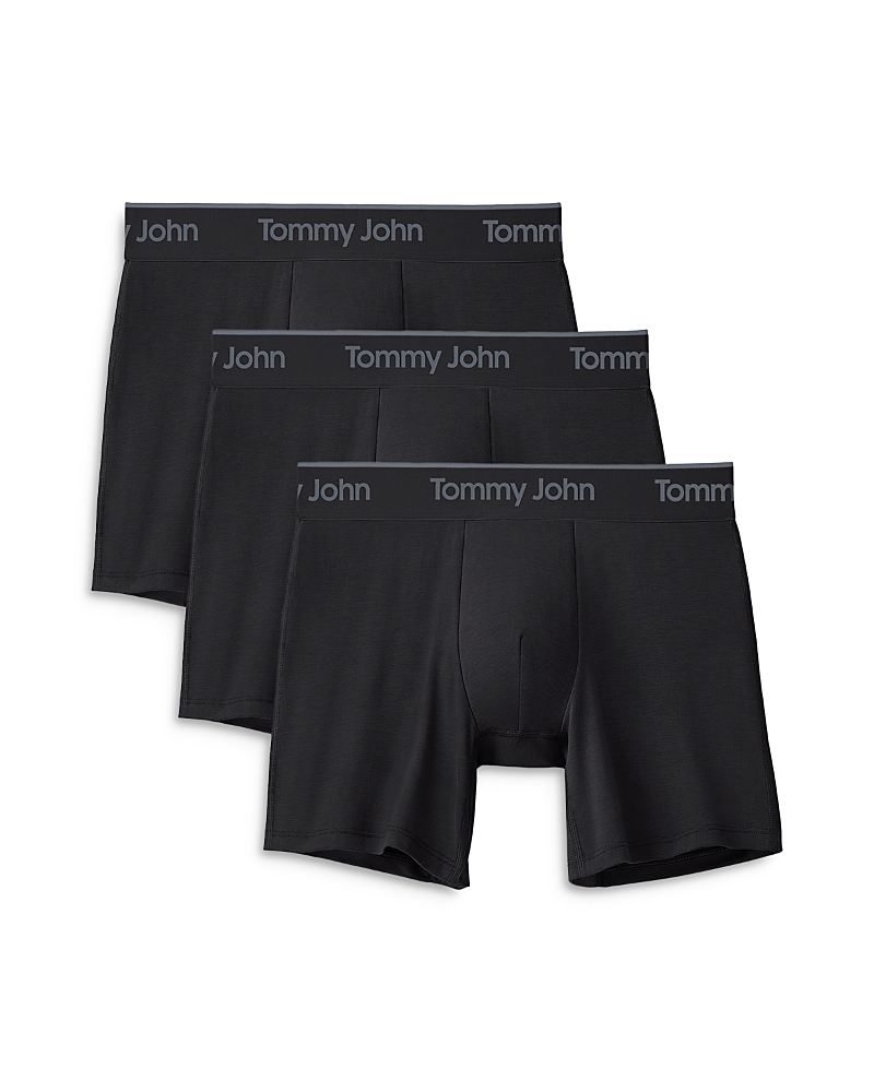 Tommy John Second Skin Essentials 6 Boxer Briefs, Pack Of 3 In Black