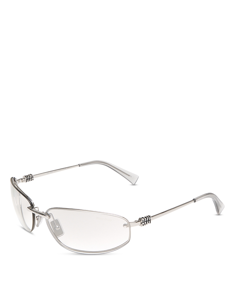 Miu Miu Shield Sunglasses, 69mm In Silver