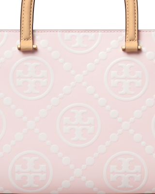 T Monogram Embossed Square Tote