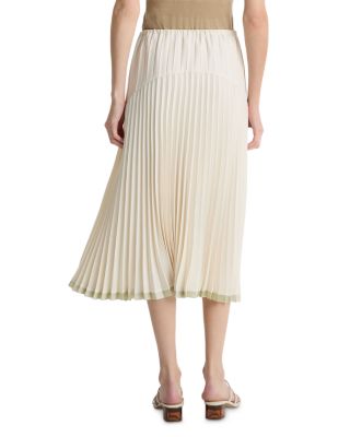 Pleated Satin Tiered Skirt