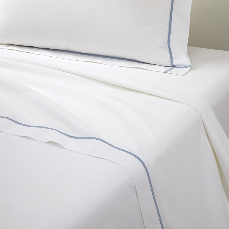 Yves Delorme Athena Flat Sheet, Full/queen In Celeste