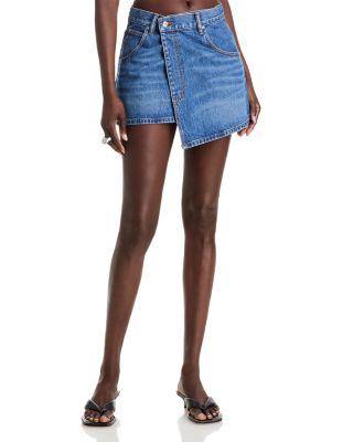 Denim Wrap Mini Skirt