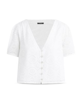 The Halle Short Sleeve Eyelet Blouse
