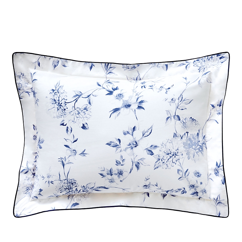 Anne De Solene Malacca Boudoir Sham In Blue On White