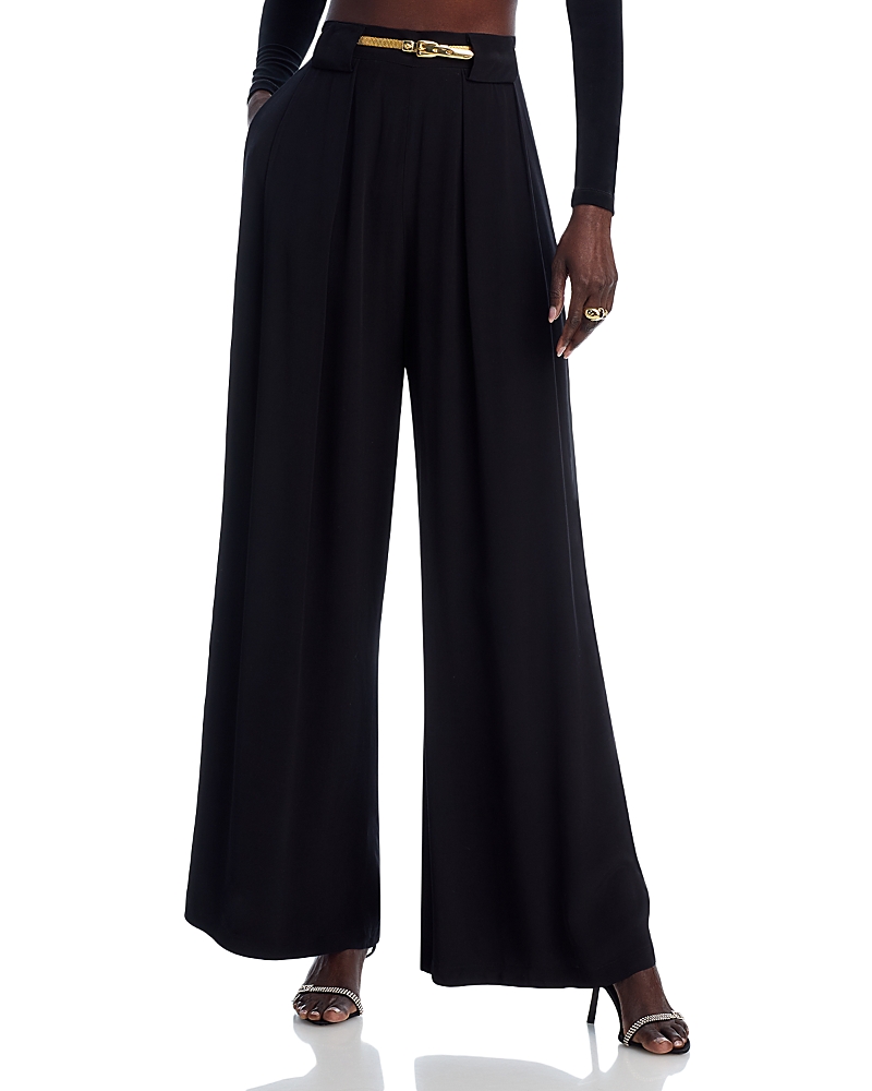 Aqua Pleated Wide Leg Pants - Exclusive