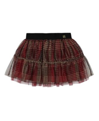 Deux par Deux - Girls' Glittering Plaid Tulle Skirt - Little Kid