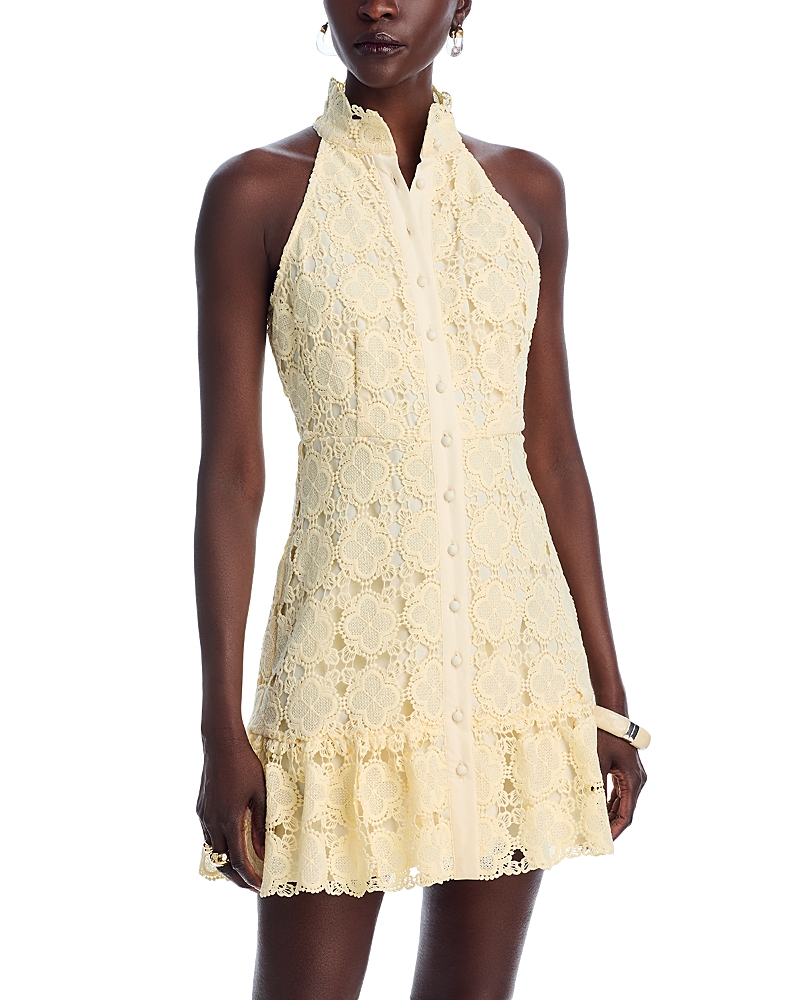 AQUA LACE MINI SHIRT DRESS - EXCLUSIVE