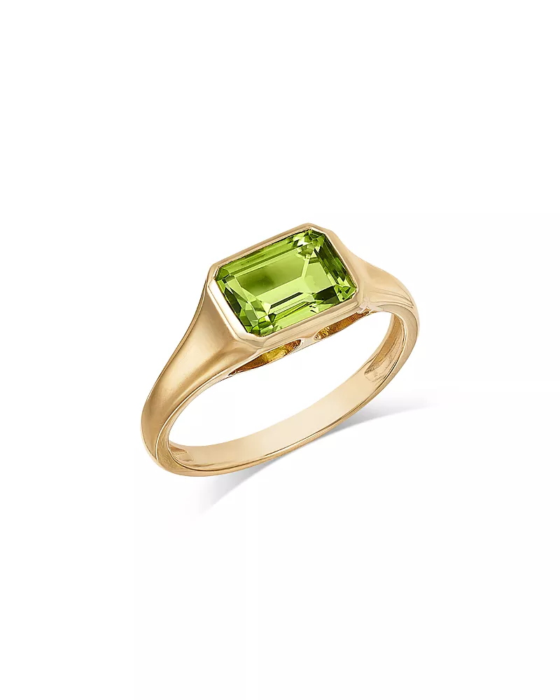 Bloomingdale's Fine Collection Peridot Emerald Cut Ring in 14K Yellow Gold