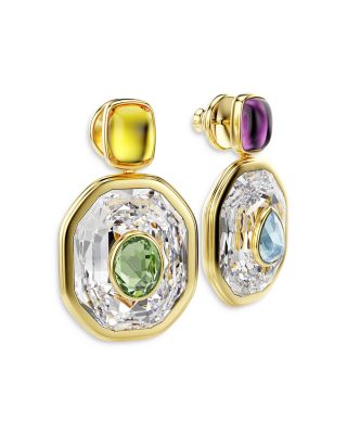 Chroma Octagon Crystal Asymmetrical Drop Earrings