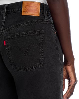 501 Mid Thigh Denim Shorts in Lunar Black