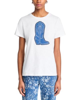 Silver Studs Denim Tee