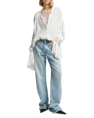 Straight Trouser High Rise Jeans in Bleach