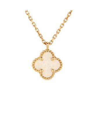 Pre-Owned Van Cleef & Arpels - Vintage Alhambra Pendant Necklace 18K White Gold and Mother of Pearl