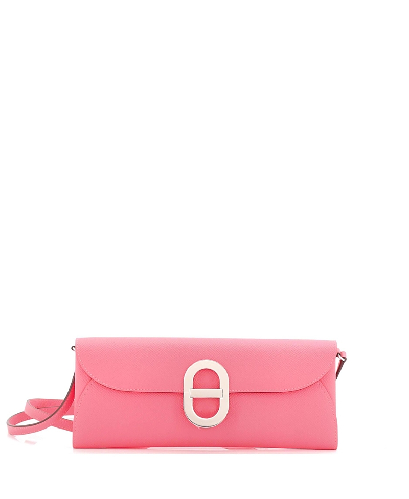 Pre-owned Pre-owned Hermes Hermes Chaine D'ancre To Go Wallet Epsom In Pink