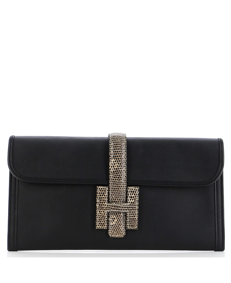 PRE-OWNED HERMES PRE-OWNED HERMES 29 JIGE ELAN CLUTCH SWIFT WITH LIZARD