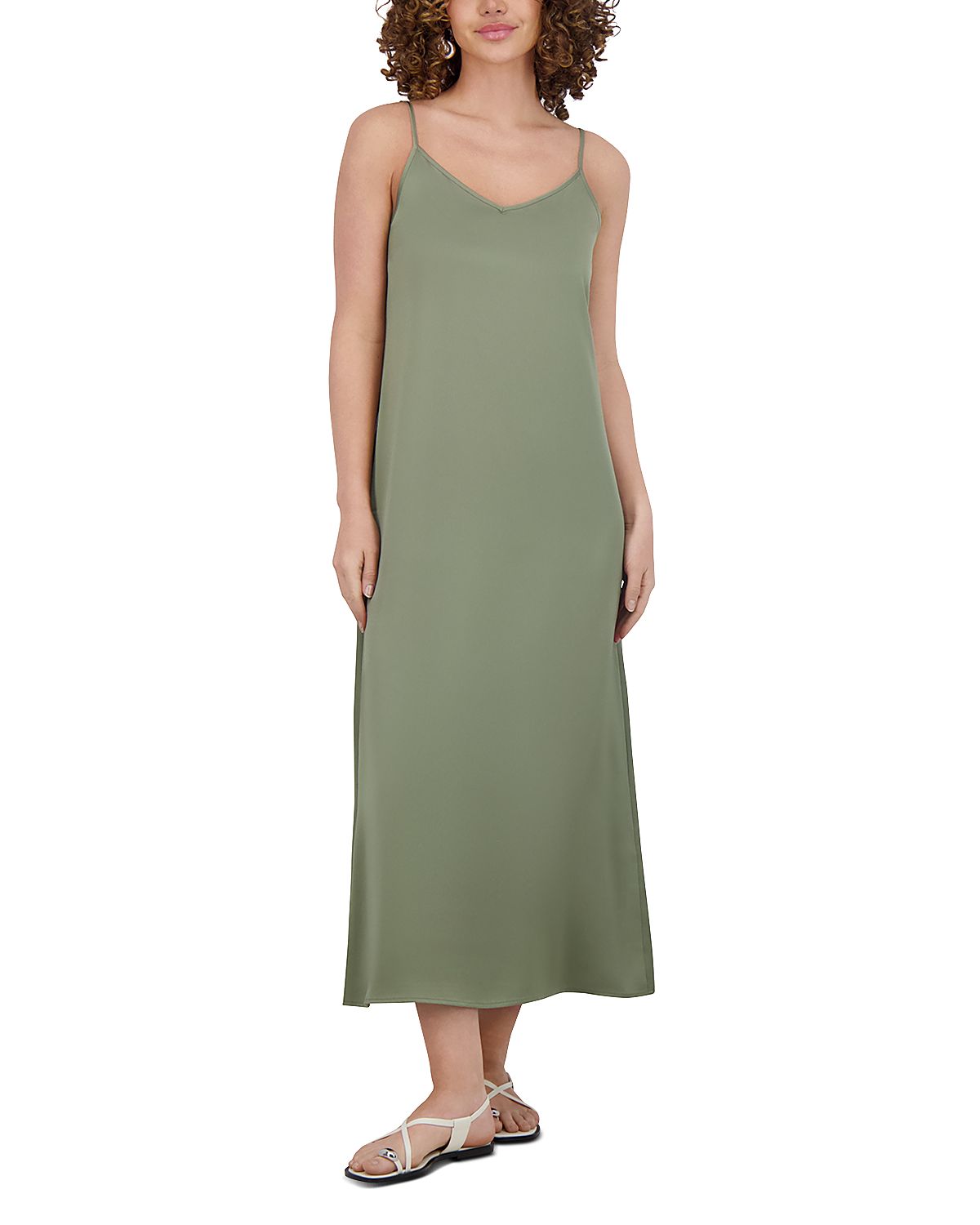 Point Satin A Line Slip Dress