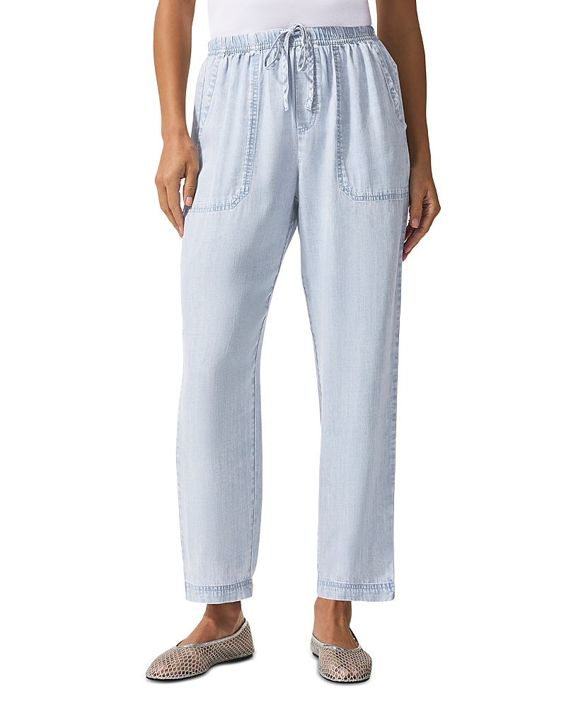 Splendid Angie Indigo Straight Leg Pants In Bleached Indigo