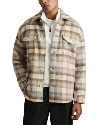 REISS - Mellish Brushed Check Overshirt