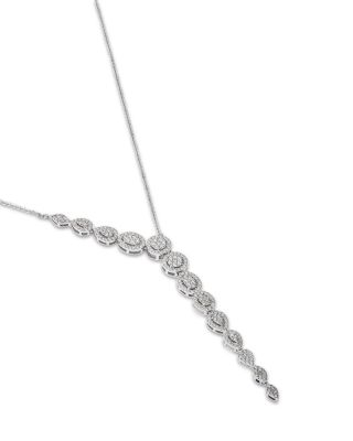 Diamond Lariat Necklace in 14K White Gold, 1.35 tcw