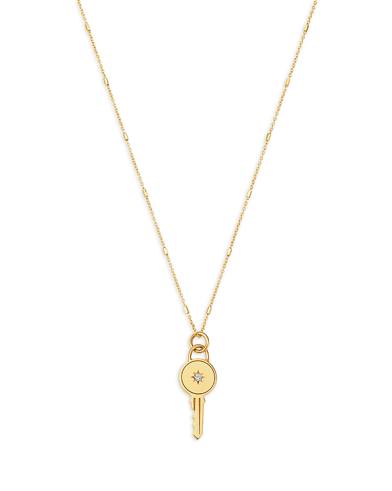 Zoë Chicco 14k Yellow Gold Medallions Diamond Accent Key Pendant Necklace, 18 In Gold