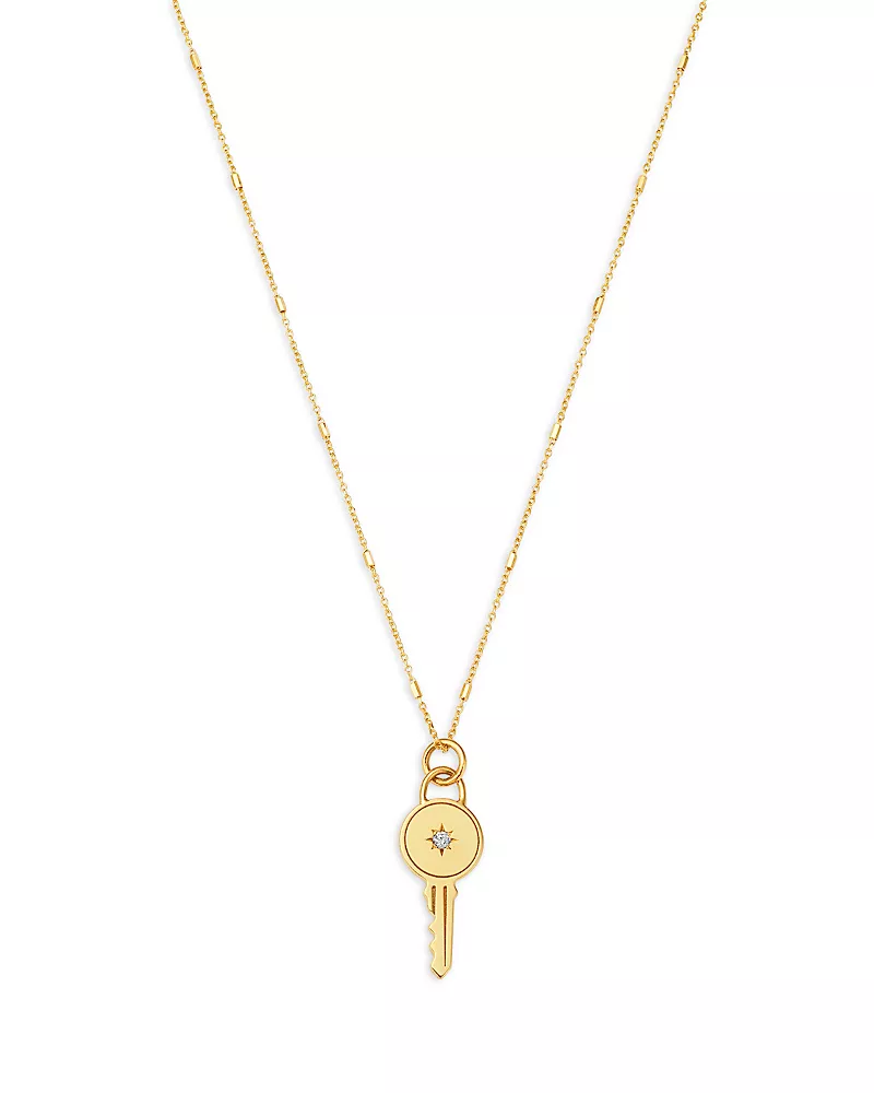 Zoe Chicco 14K Yellow Gold Medallions Diamond Accent Key Pendant Necklace, 18