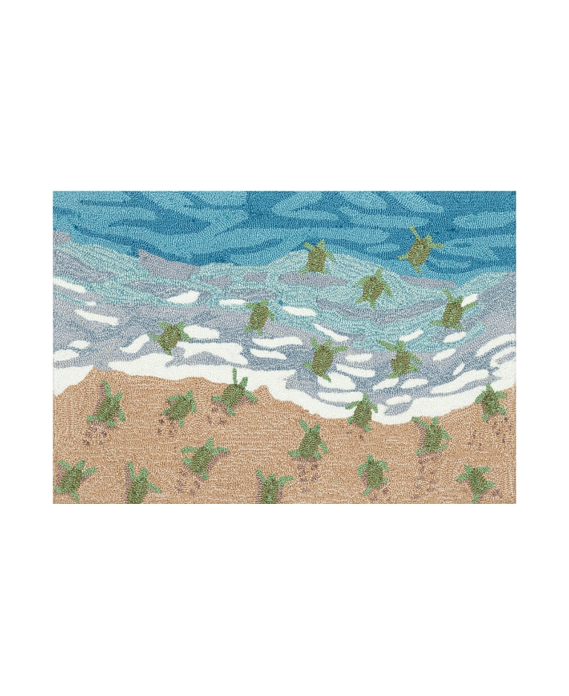 Liora Manne Frontporch Turtle Beach Area Rug, 2' X 3' In Ocean