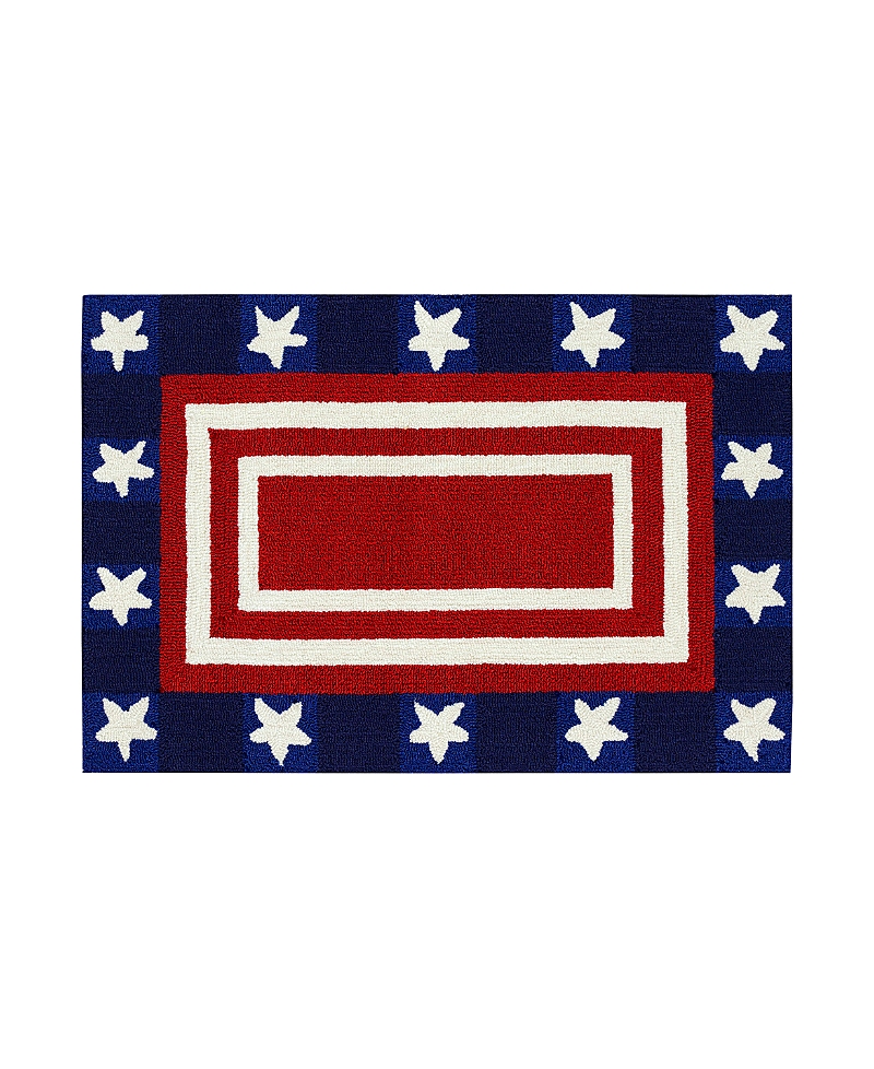 Liora Manne Frontporch Patriotic Pendant Area Rug, 2' X 3' In Red