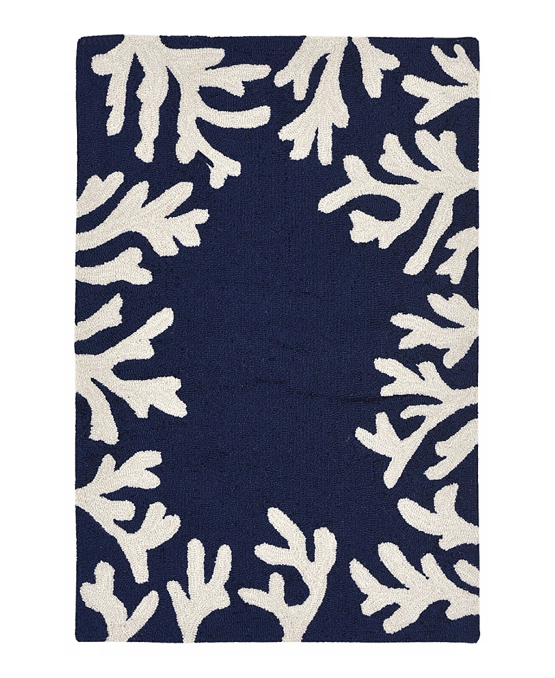 Liora Manne Capri Coral Border Area Rug, 1'8 X 2'6 In Blue