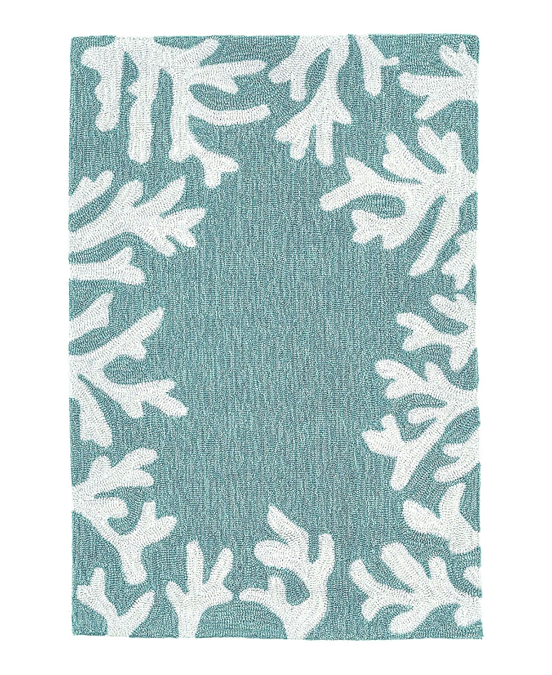 Liora Manne Capri Coral Border Area Rug, 1'8 X 2'6 In Blue