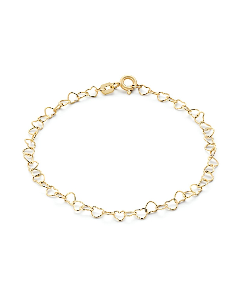 Ana Luisa Solid Yellow Gold Heart Chain Bracelet In Gold