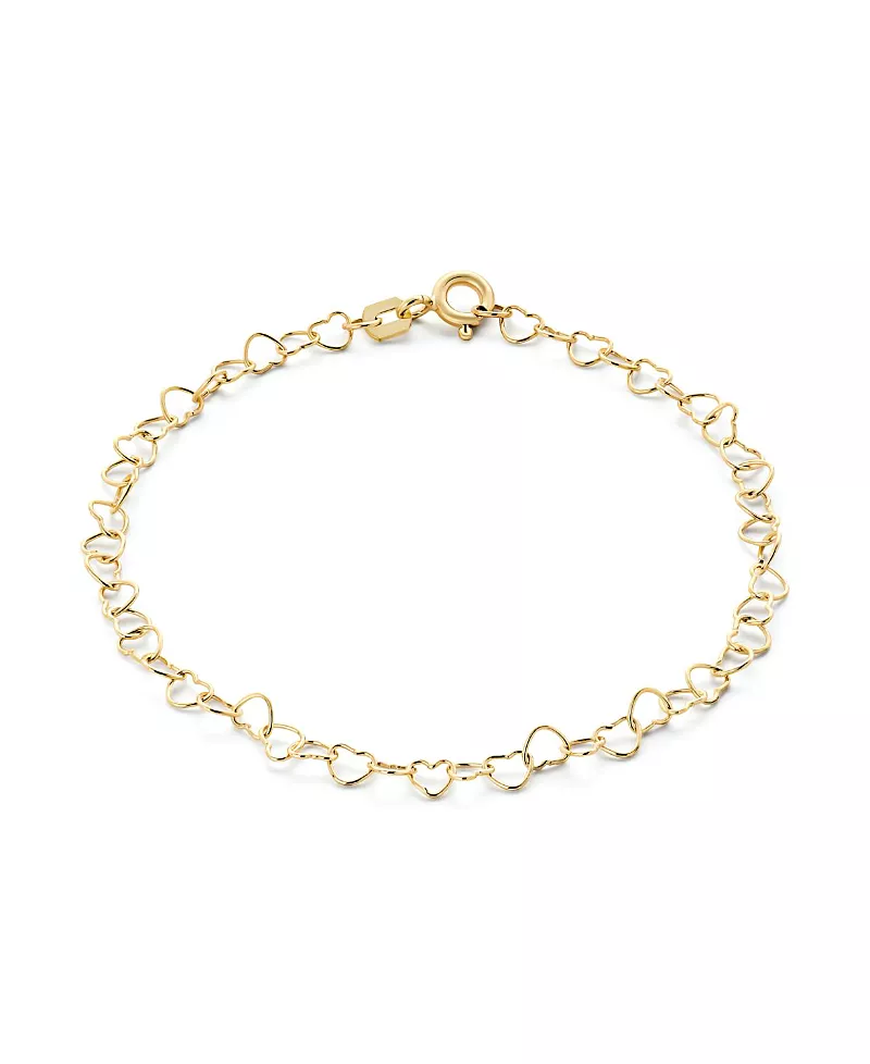 Ana Luisa Solid Yellow Gold Heart Chain Bracelet