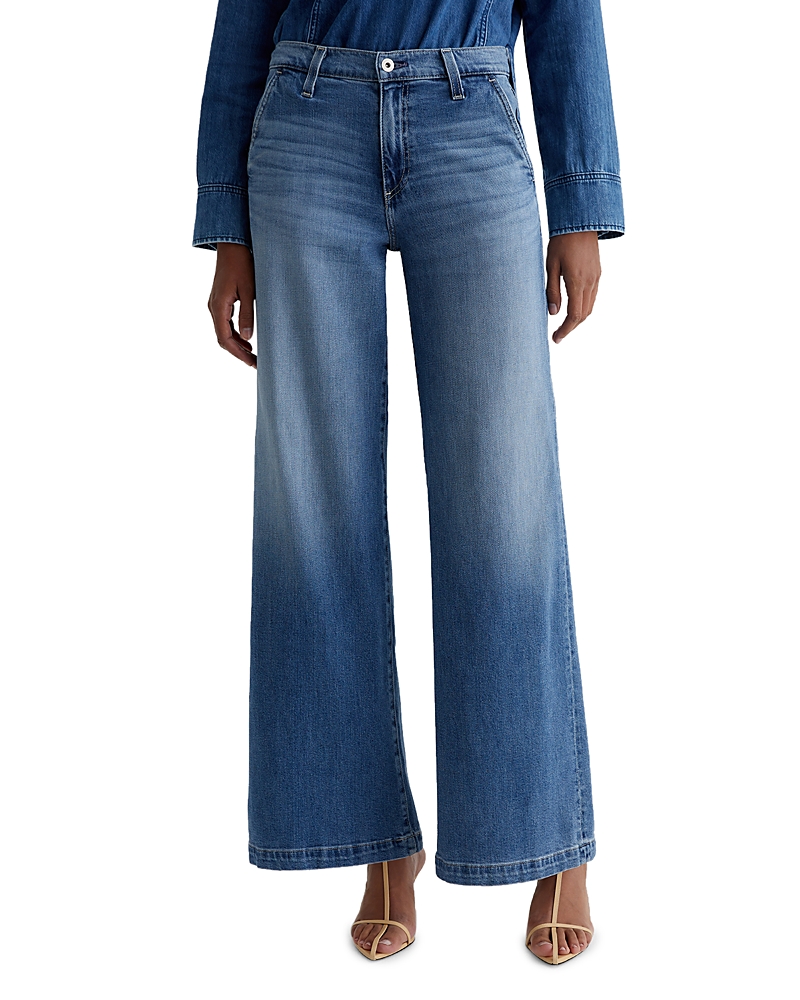 Ag Stella Low Slung Palazzo Jeans in Nautical Mile