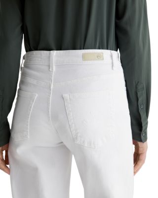 Saige Mid Rise Wide Leg Cropped Jeans in Gallery White