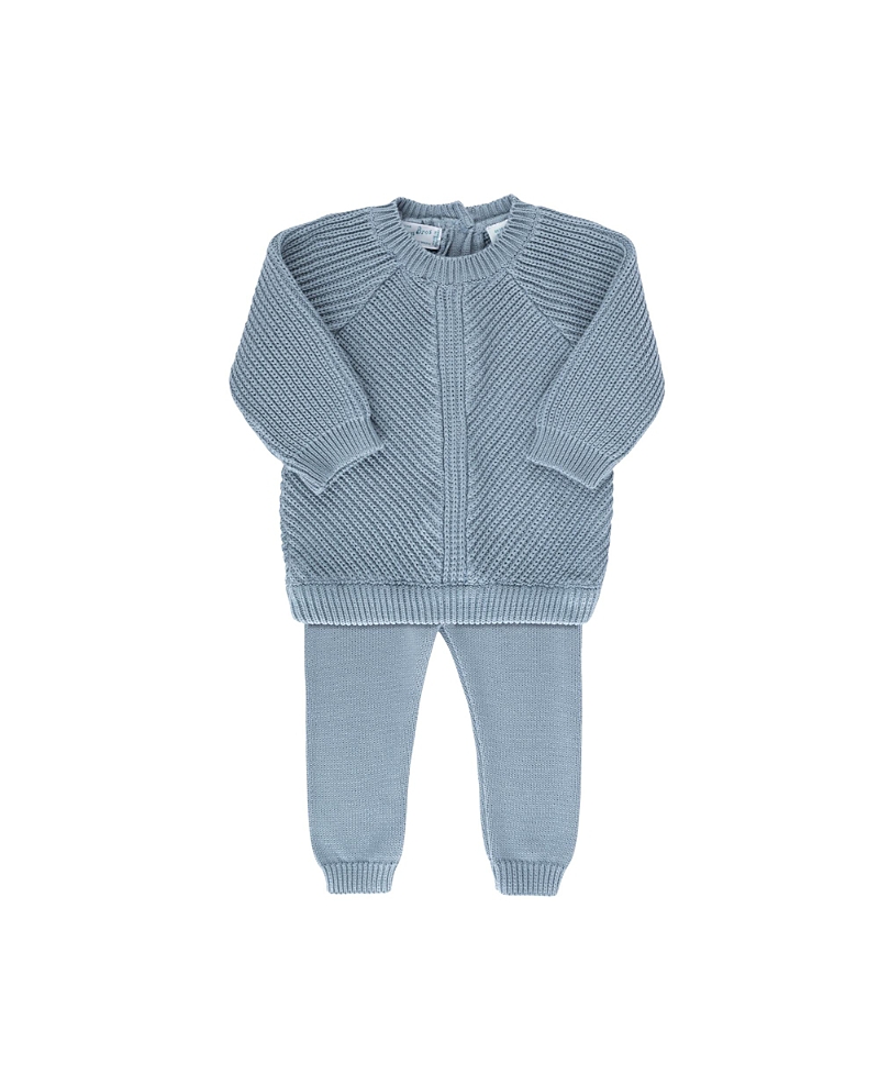 Feltman Brothers Unisex Chunky Knit Set - Baby, Little Kid In Vintage Blue