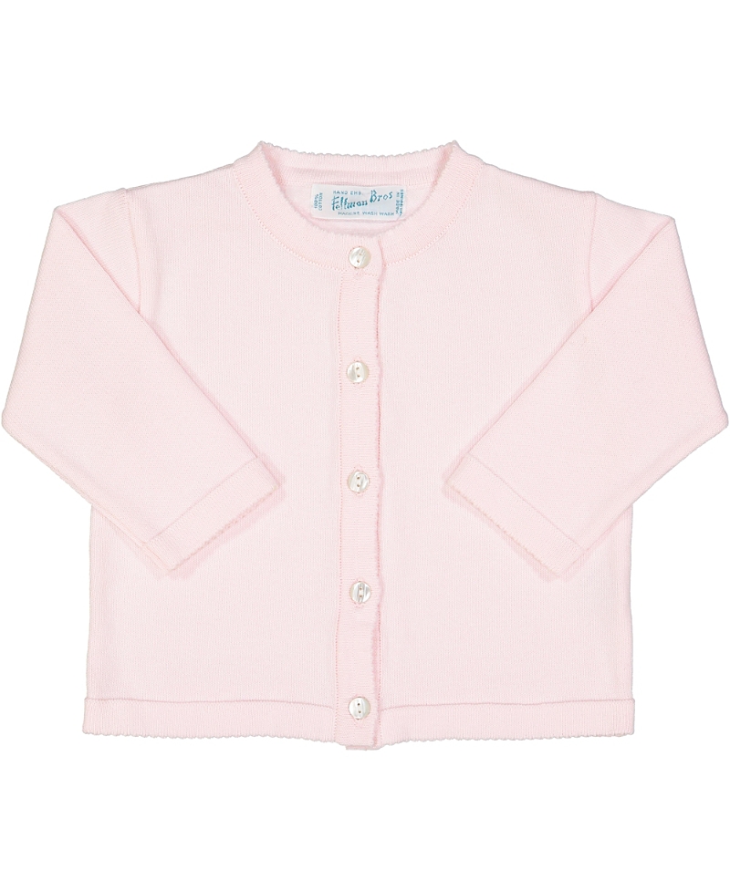 Feltman Brothers Unisex Classic Knit Cardigan - Baby In Pink