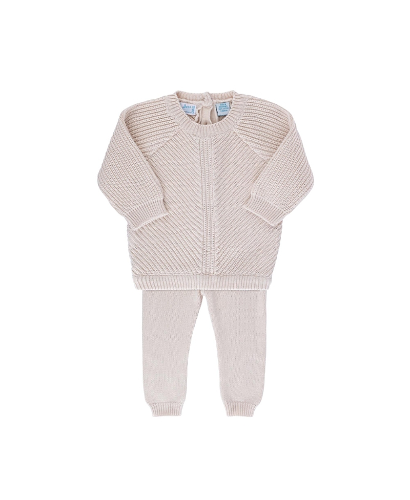 Feltman Brothers Unisex Chunky Knit Set - Baby, Little Kid In Ecru