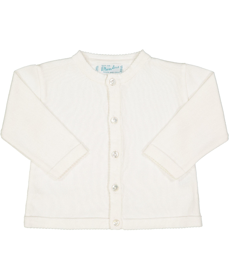 Feltman Brothers Unisex Classic Knit Cardigan - Baby In Ivory