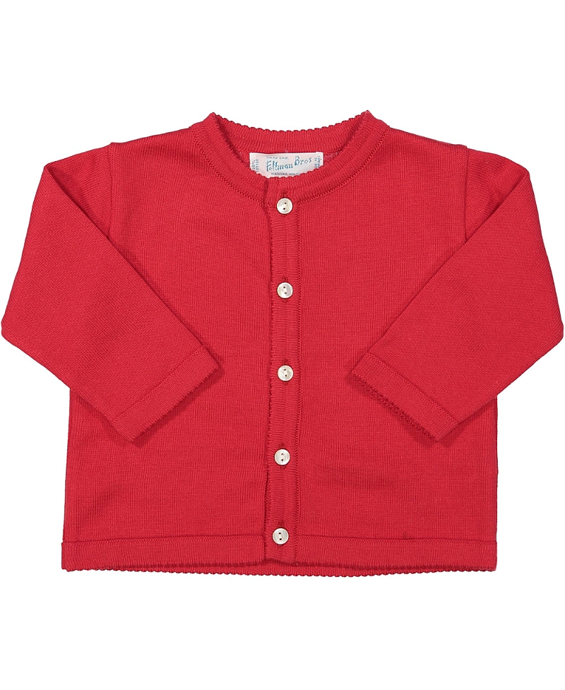 Feltman Brothers Unisex Classic Knit Cardigan - Baby In Red