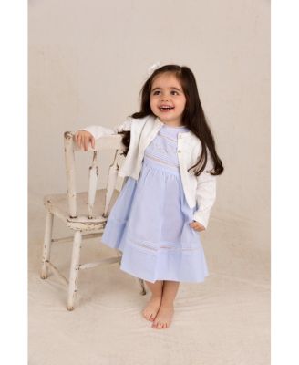 Girls' Diamond Pointelle Cropped Cardigan - Baby