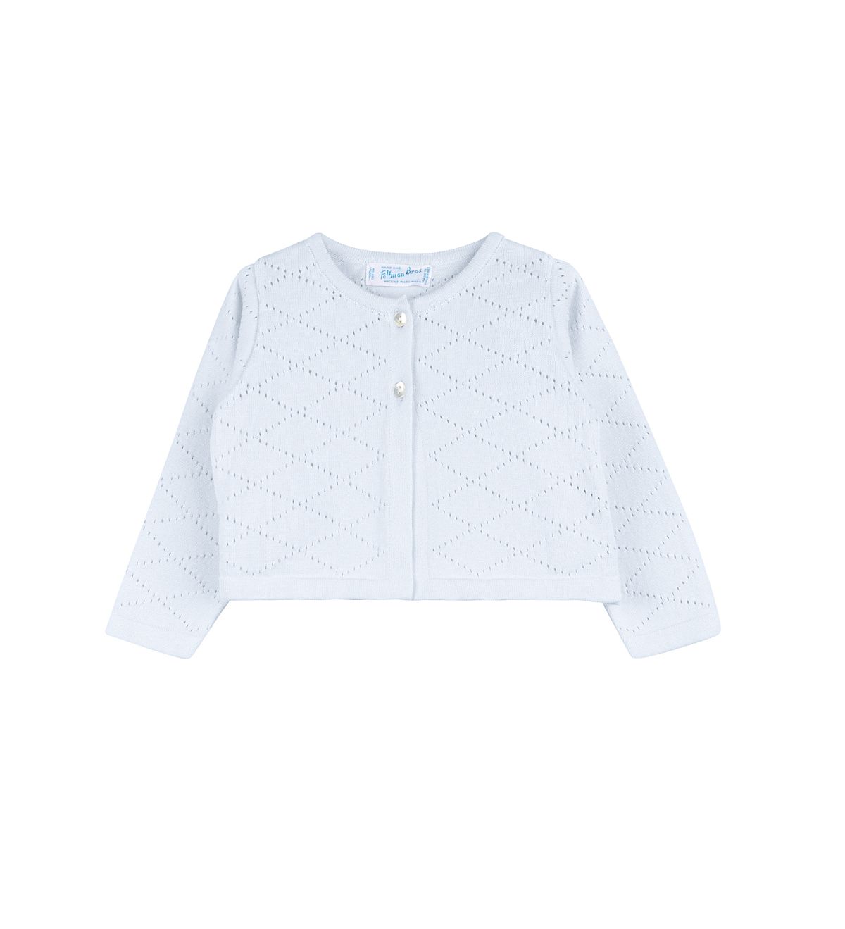 Feltman Brothers Girls' Diamond Pointelle Cropped Cardigan - Little Kid