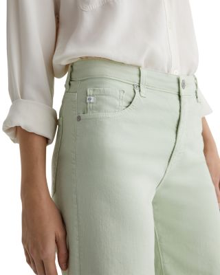  Saige High Rise Wide Leg Crop Jeans in Pistachio