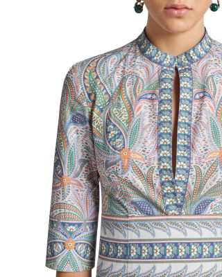 Printed Split Neck Maxi Dress