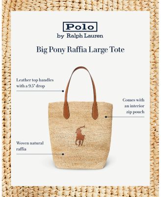 【POLO RALPH LAUREN】Big Pony Raffiaラージ トート Big Pony Raffia Large Tote for Women | Ralph Lauren® PA