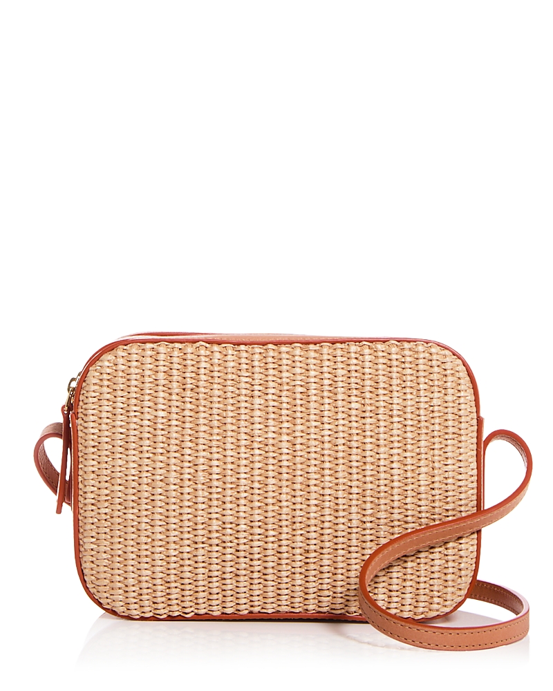 Mansur Gavriel Raffia Crossbody Bag In Natural