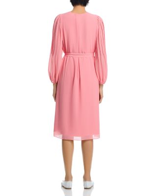 Tatum Pintucked V Neck Midi Dress