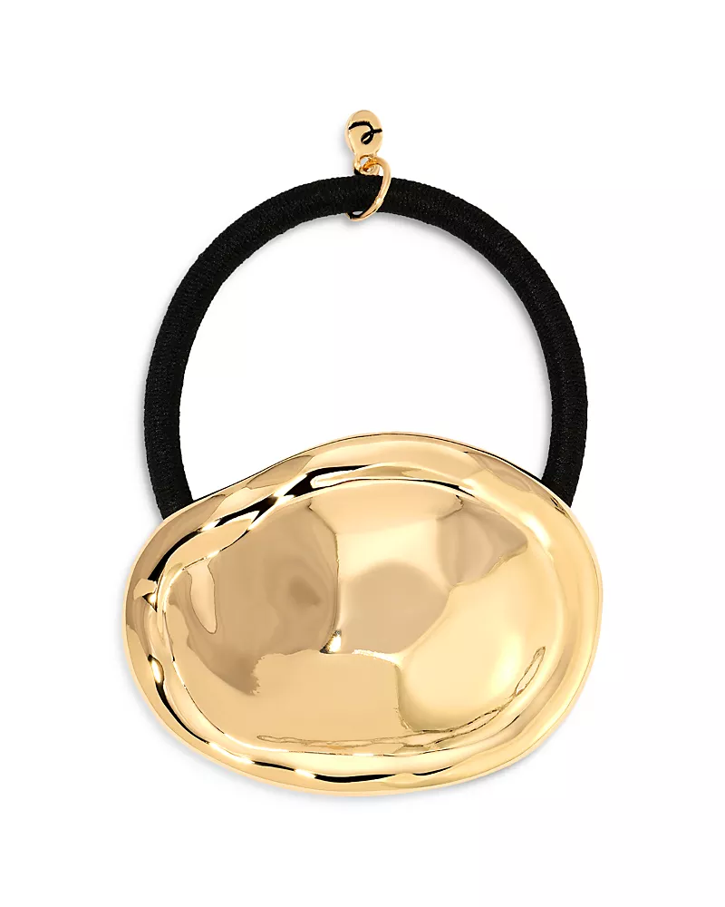 Ettika Liquid Lux Oval Hair Tie in Gold Tone