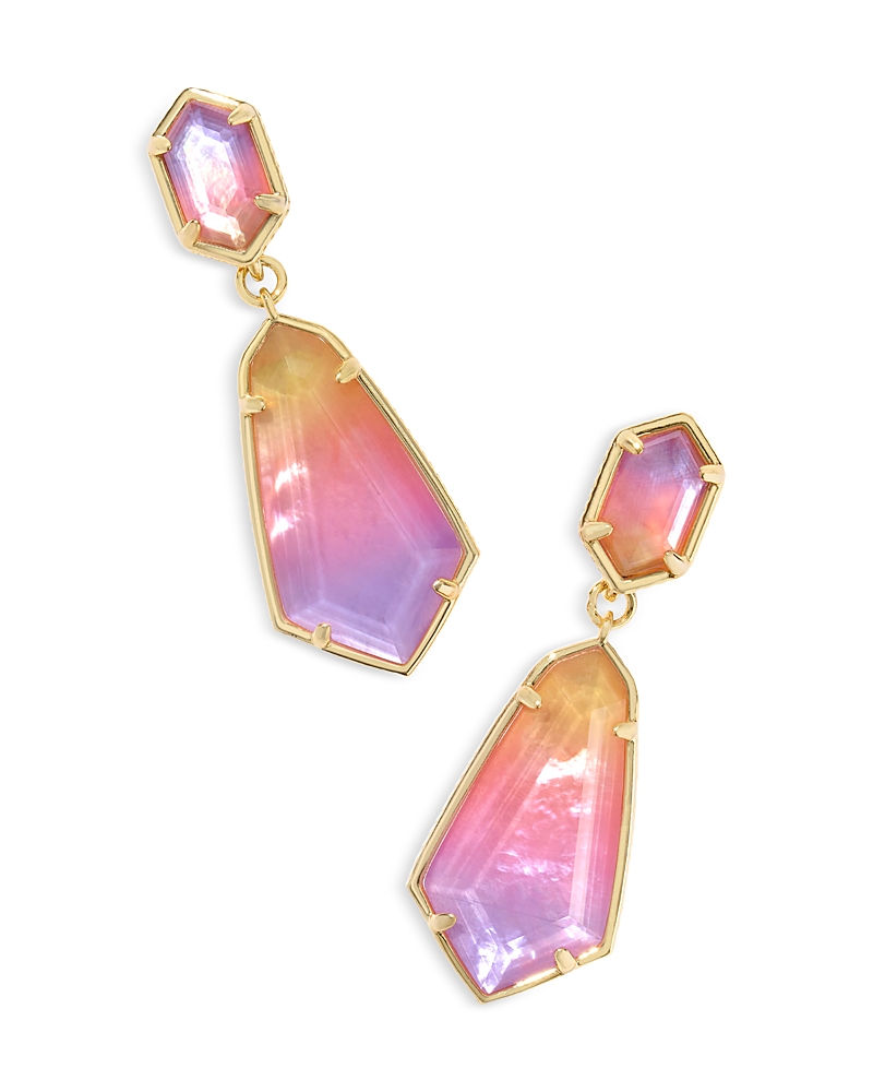 Kendra Scott 14k Gold-plated Hallie Convertible Drop Earrings In Pink/gold